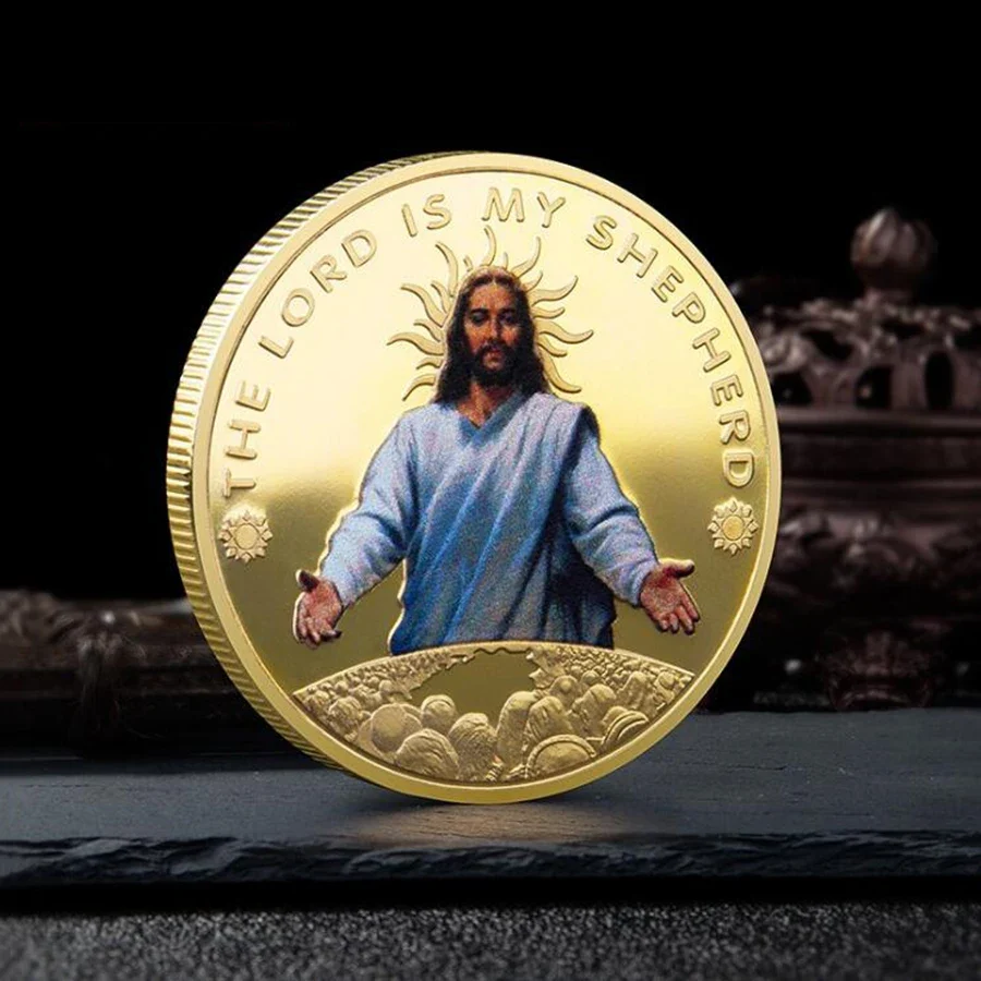 Good Shepherd and Christ the Redeemer faith tokens — decorative 40 mm