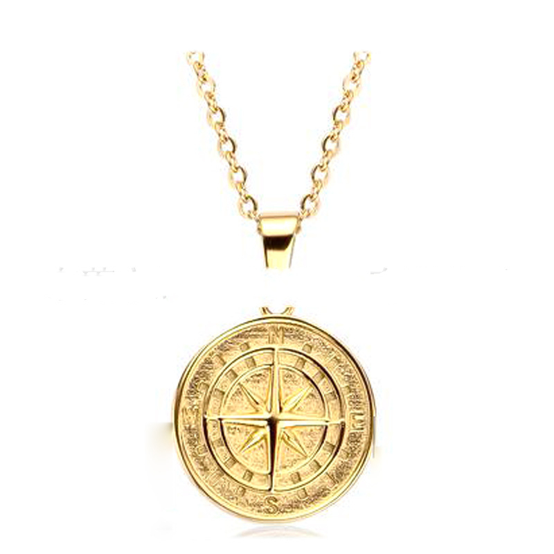 Compass Pendant & Croos — Golden