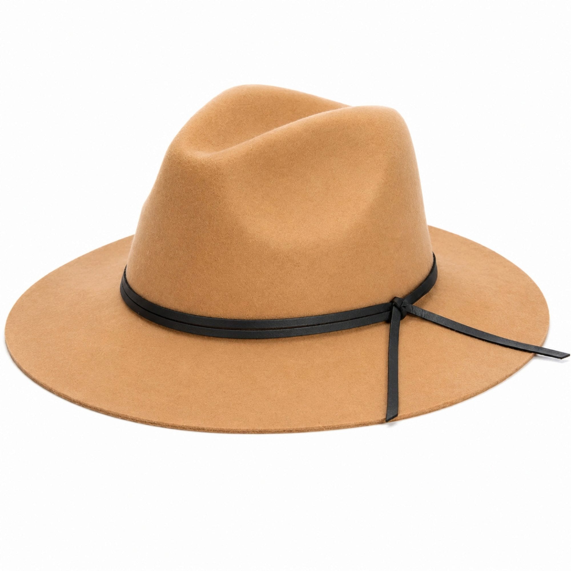 Women's Wool Felt Fedora with Knot Trim in Camel (pack of 8)
