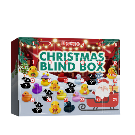 Dowmoo Christmas Rubber Duck Advent Calendar Christmas Rubber Duck Toy Blind Box 24 Grid Creative Toys — 3PCS
