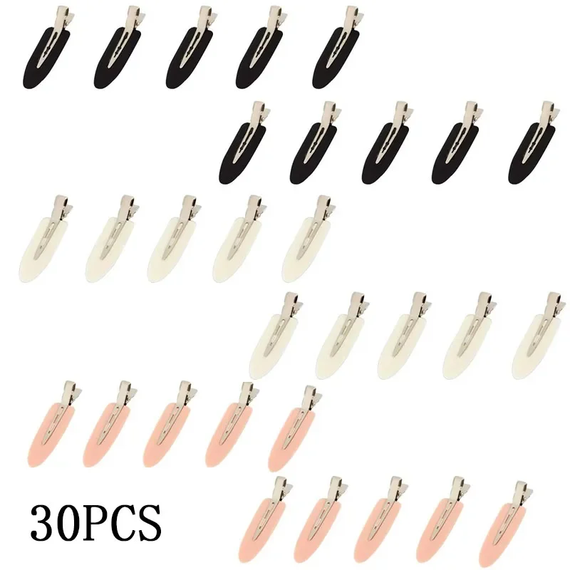 No-crease flat hair clips with glitter finish, set of 30
