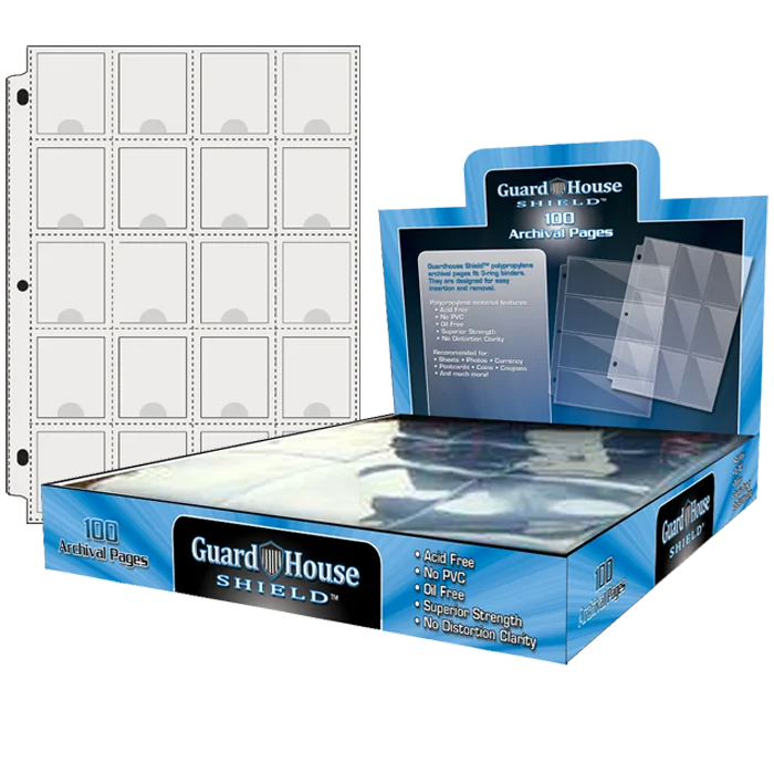 Guardhouse Shield Thumb Cut 20 Pocket (100 pack) Polypropylene Pages