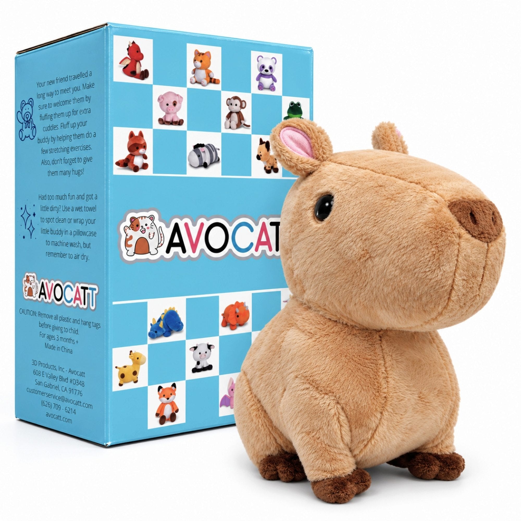 Avocatt 10" Fuzzy Capybara Plush Toy (pack of 7)