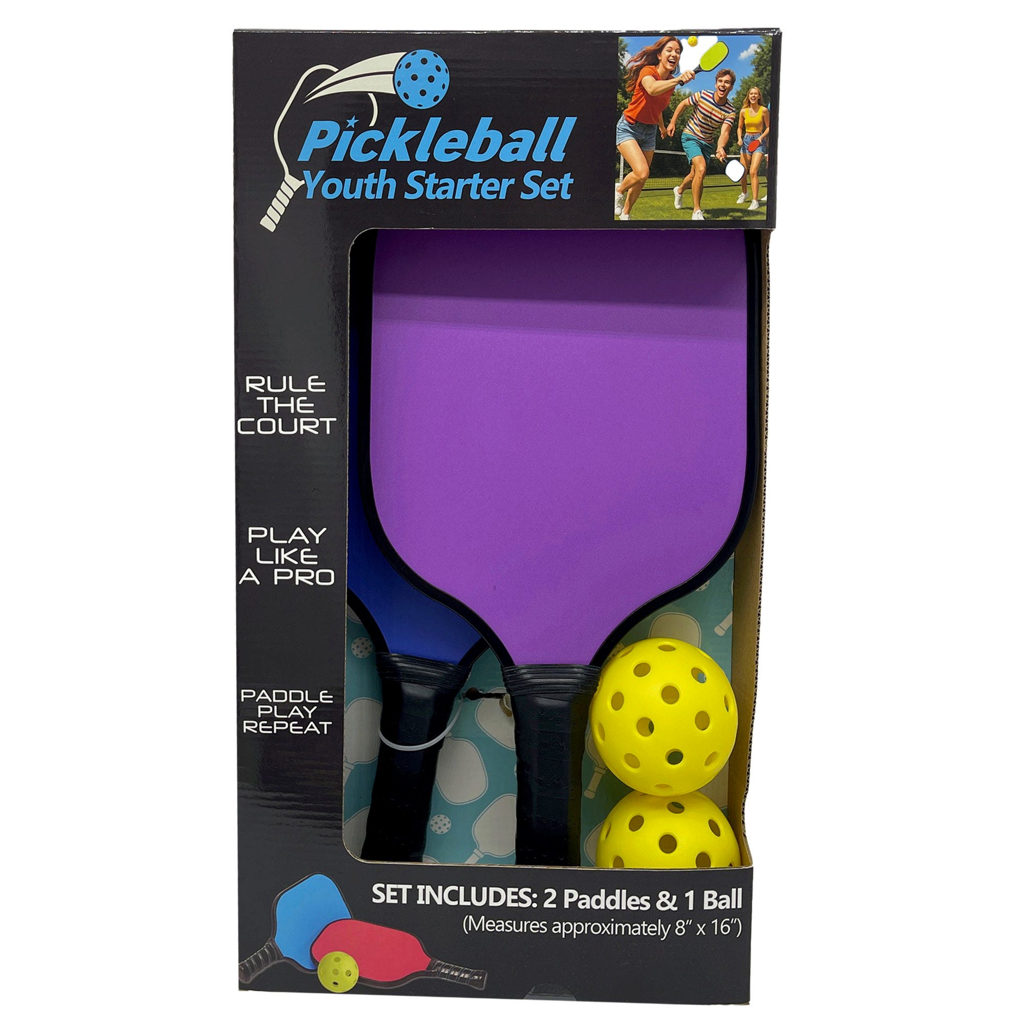 7.8" x 16" Lightweight Pickleball Paddle with 10mm Core Set in Assorted Solid Colors (pack of 3)