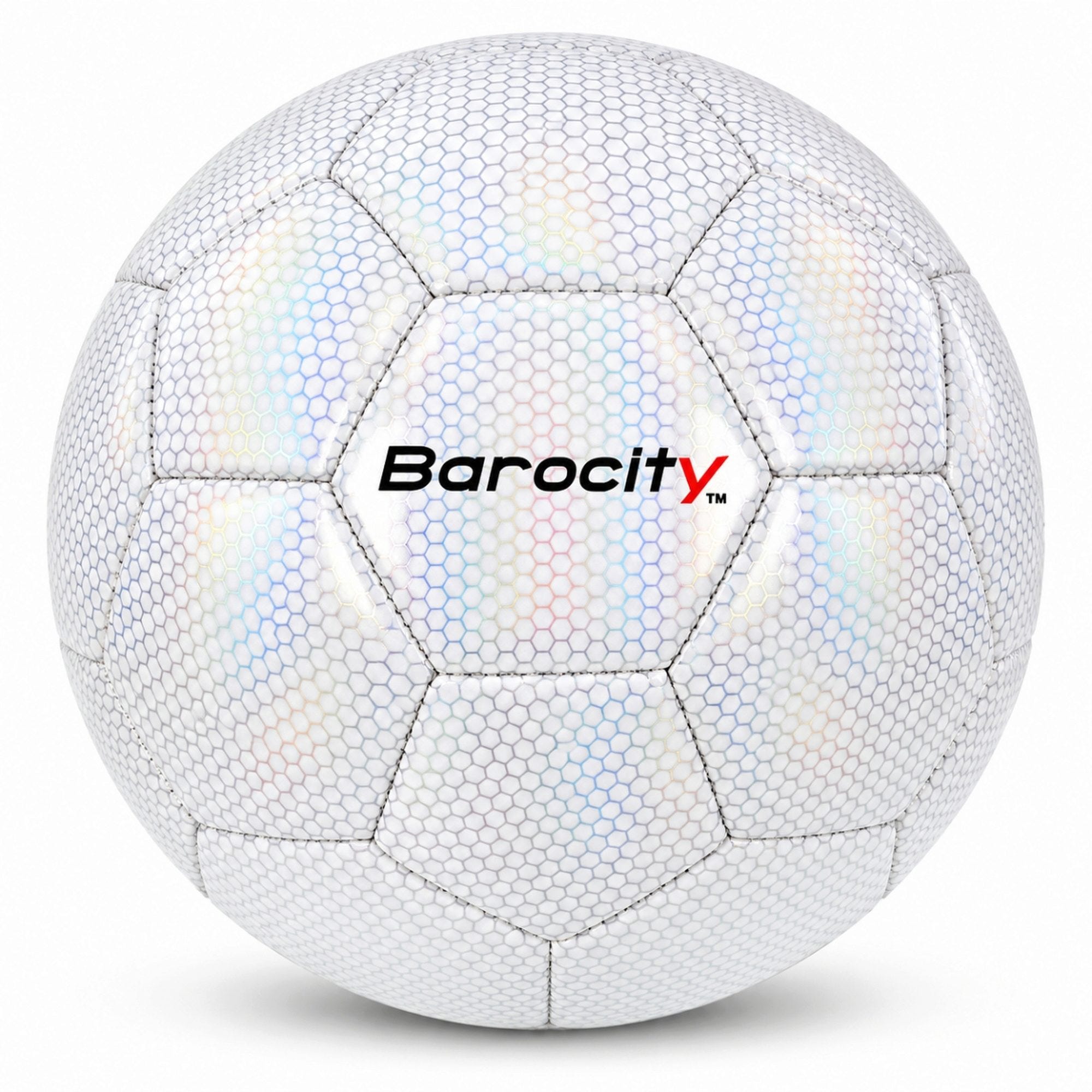 Barocity White Reflective Rainbow Hex Pattern Size 3 Soccer Ball (pack of 9)