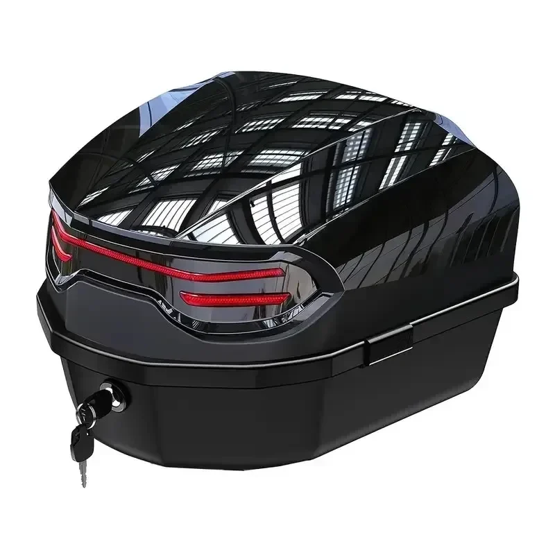 Motorcycle top box with lock, 35 litres — representative supplier photograph