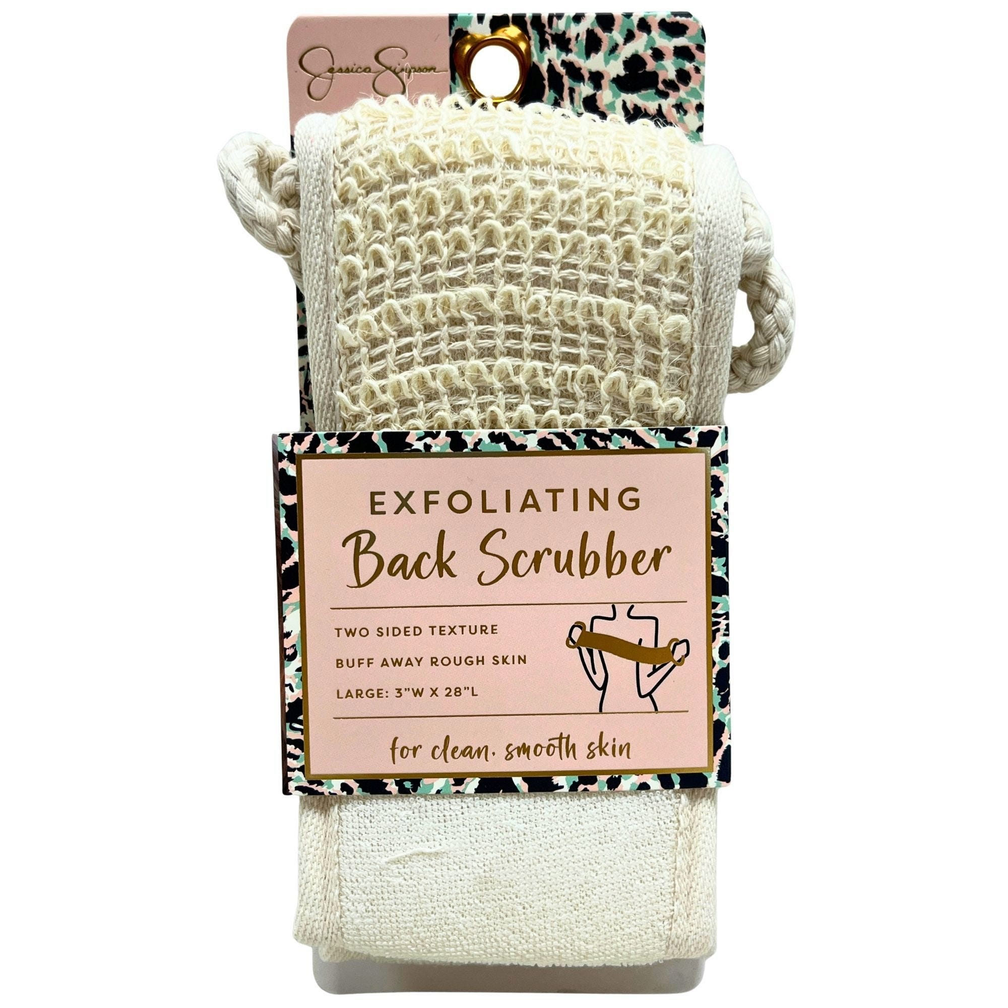 Bulk 24-Pack: Jessica Simpson Natural Exfoliating Back Scrubber in Animal Design