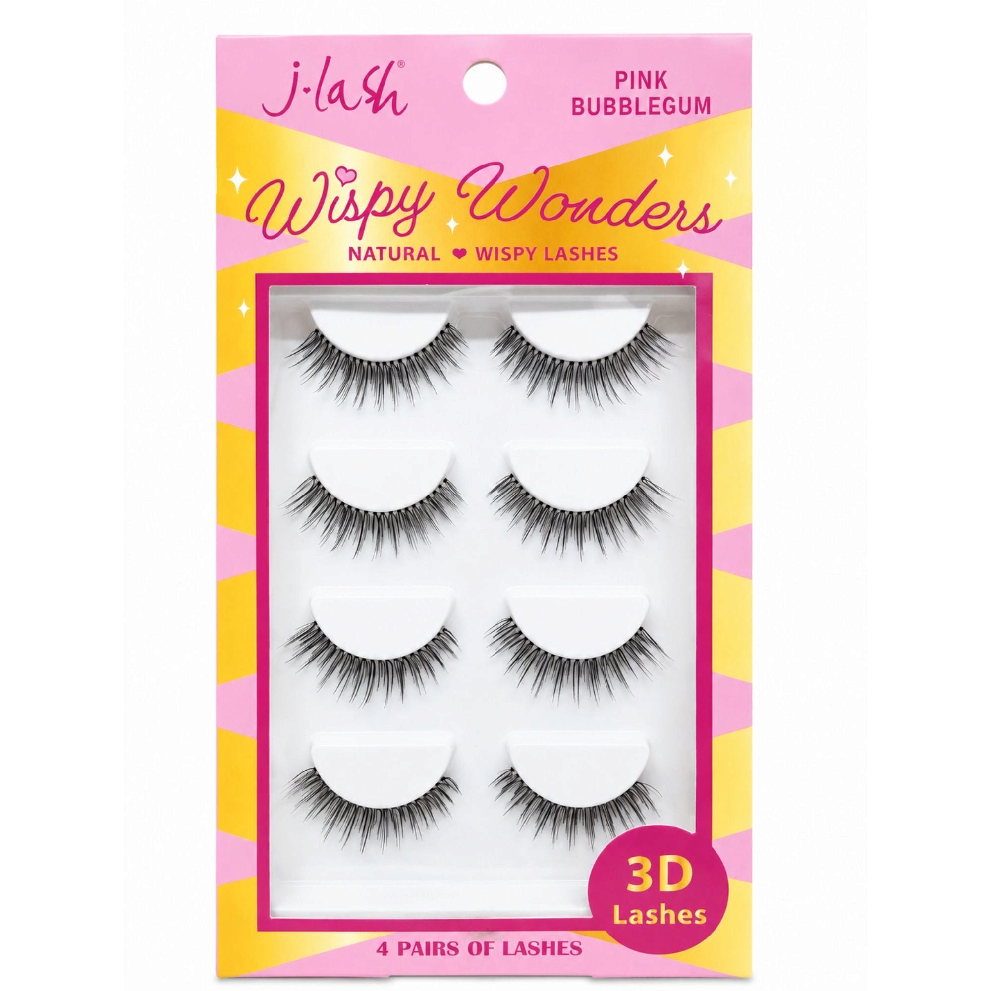 Bulk 27-Pack: 3D Wispy Wonders Pink Bubblegum Lashes 4 Pack