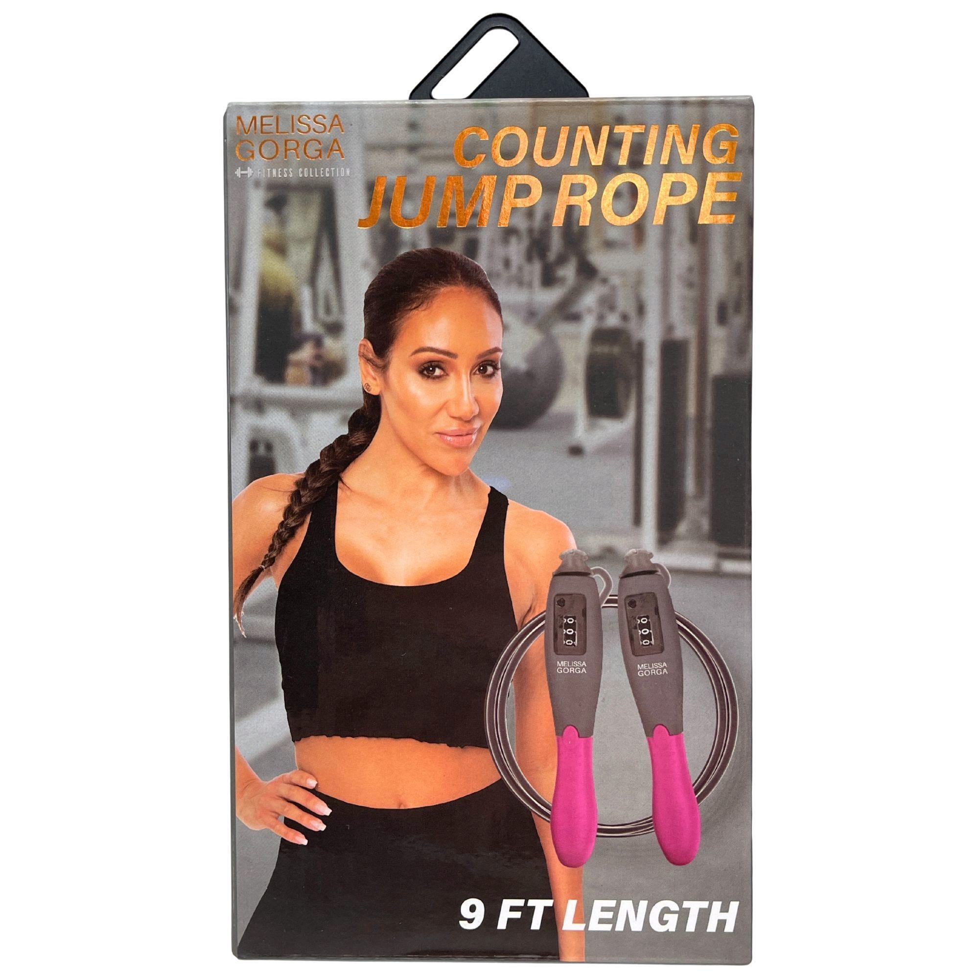 Fitness Collection Counting Jump Rope with Rubber Grip in Pink (pack of 9)