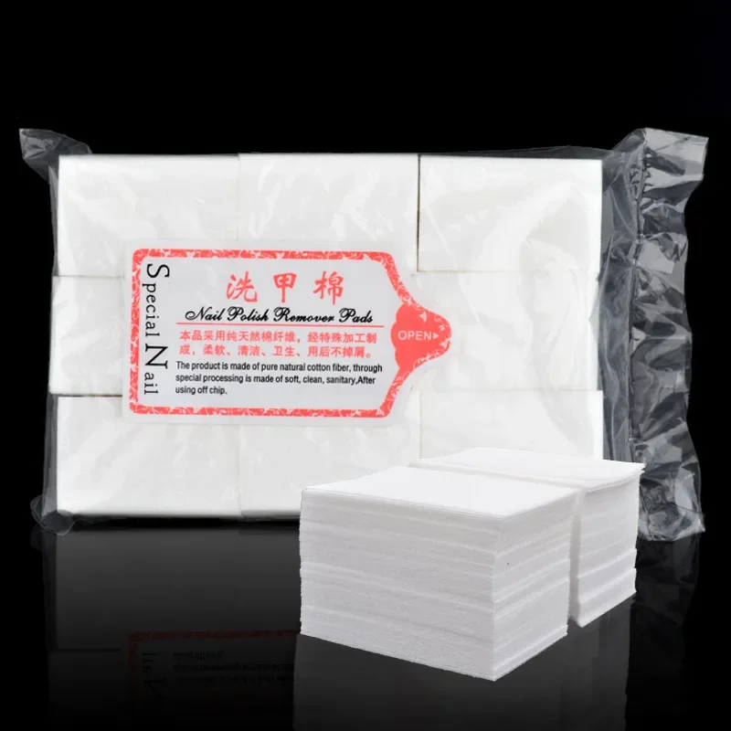 Lint-free cotton nail wipes, bulk packs — representative supplier photograph