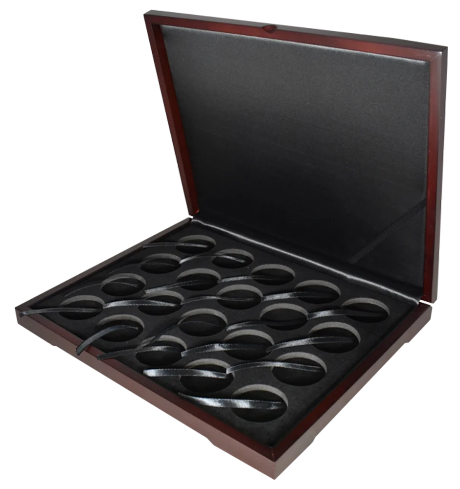 Wood Style Coin Box for 20 L sized Round Coin Holders