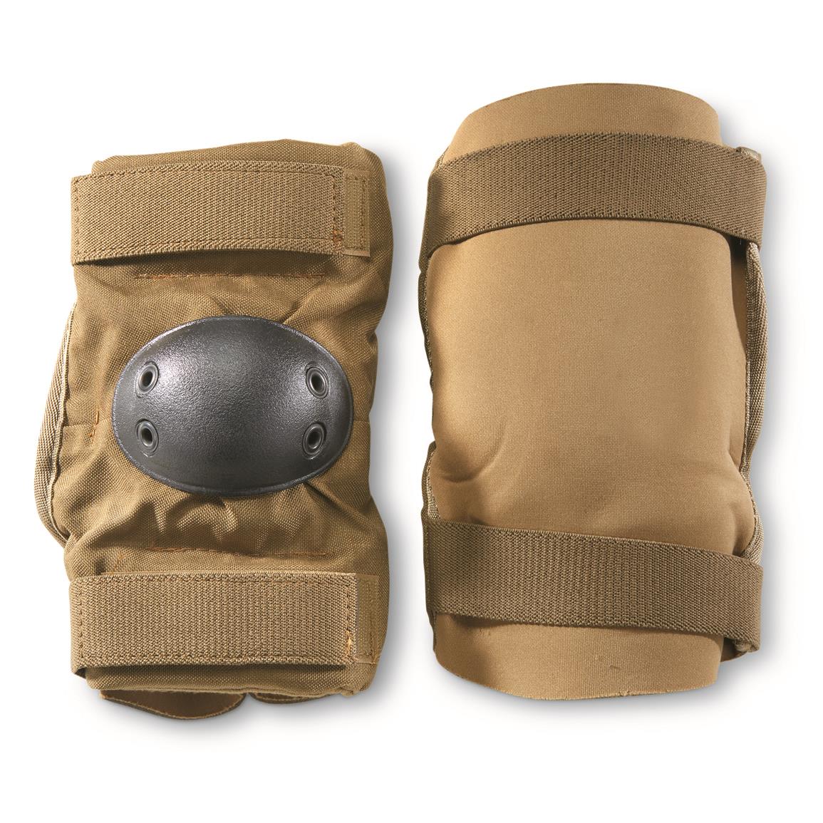 U.S. Military Surplus Elbow Pads, 10 Pairs, Used — SMALL / Coyote