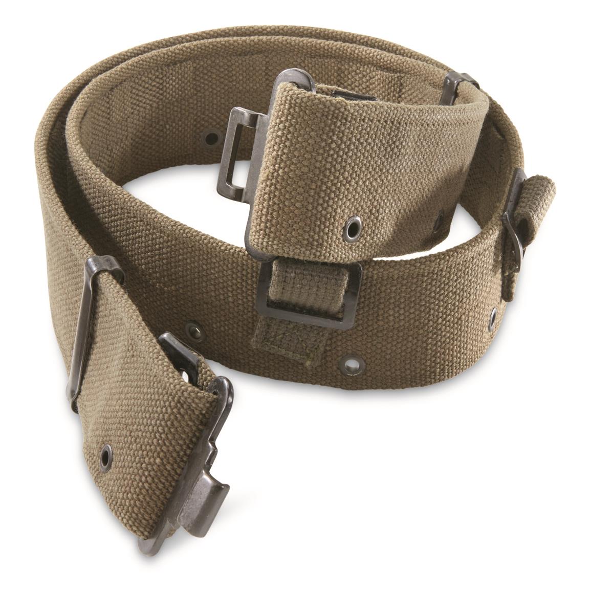 Belgian Military Surplus Cotton Pistol Belt, Like New — One Size Fits Most