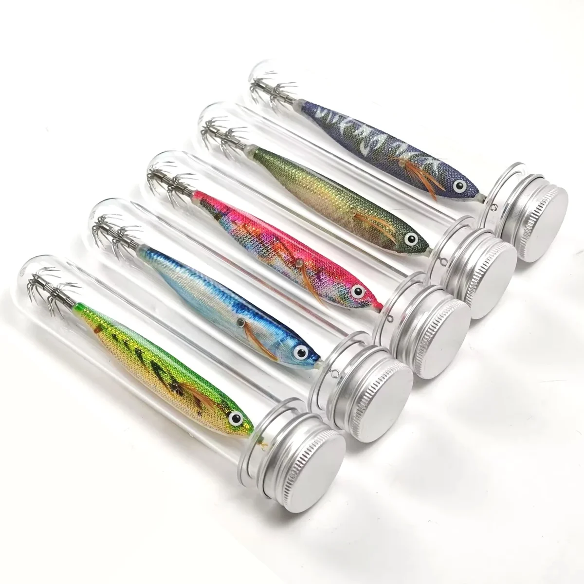 Glow-in-the-dark squid jig, 12.5 cm, 10 g — representative supplier photograph