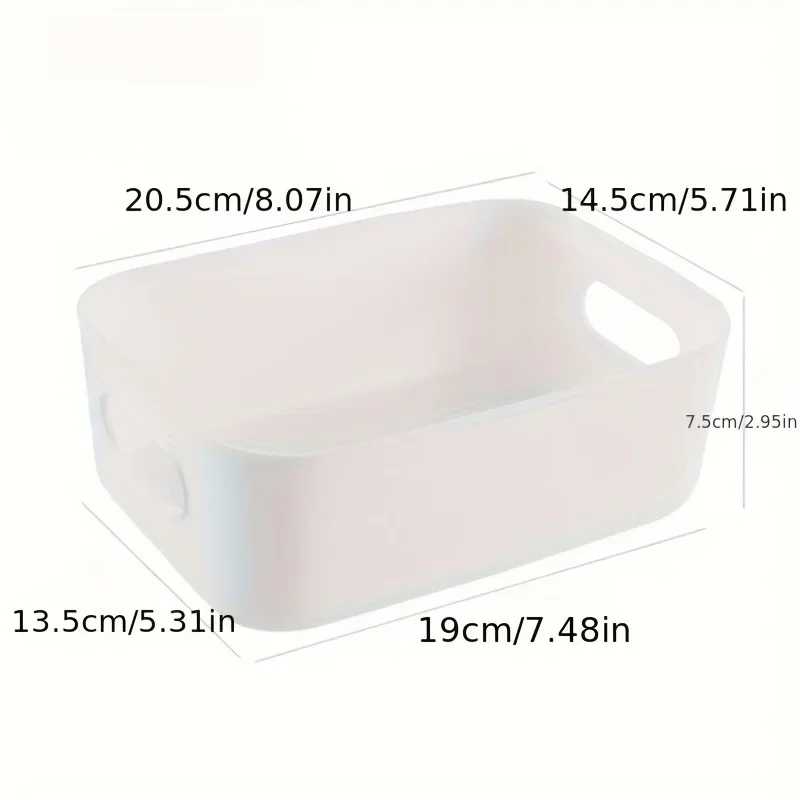 Stackable plastic storage bins with handles, set of 5