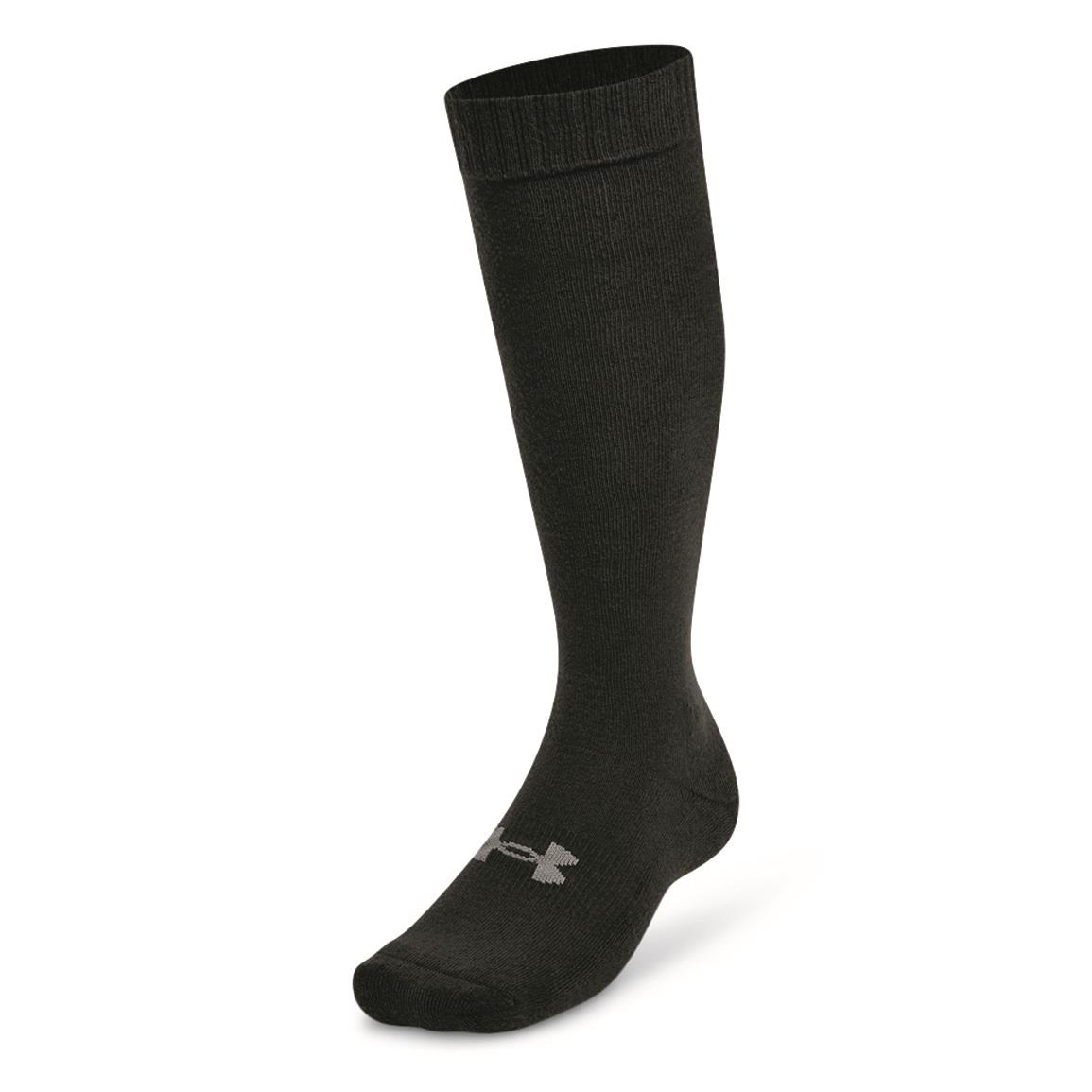 Under Armour Unisex Tactical Over the Calf Socks — MEDIUM / Black/Black/Castlerock