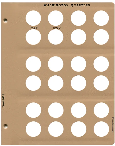 Washington Quarters Replacement Page 7 1998-P-1998-D