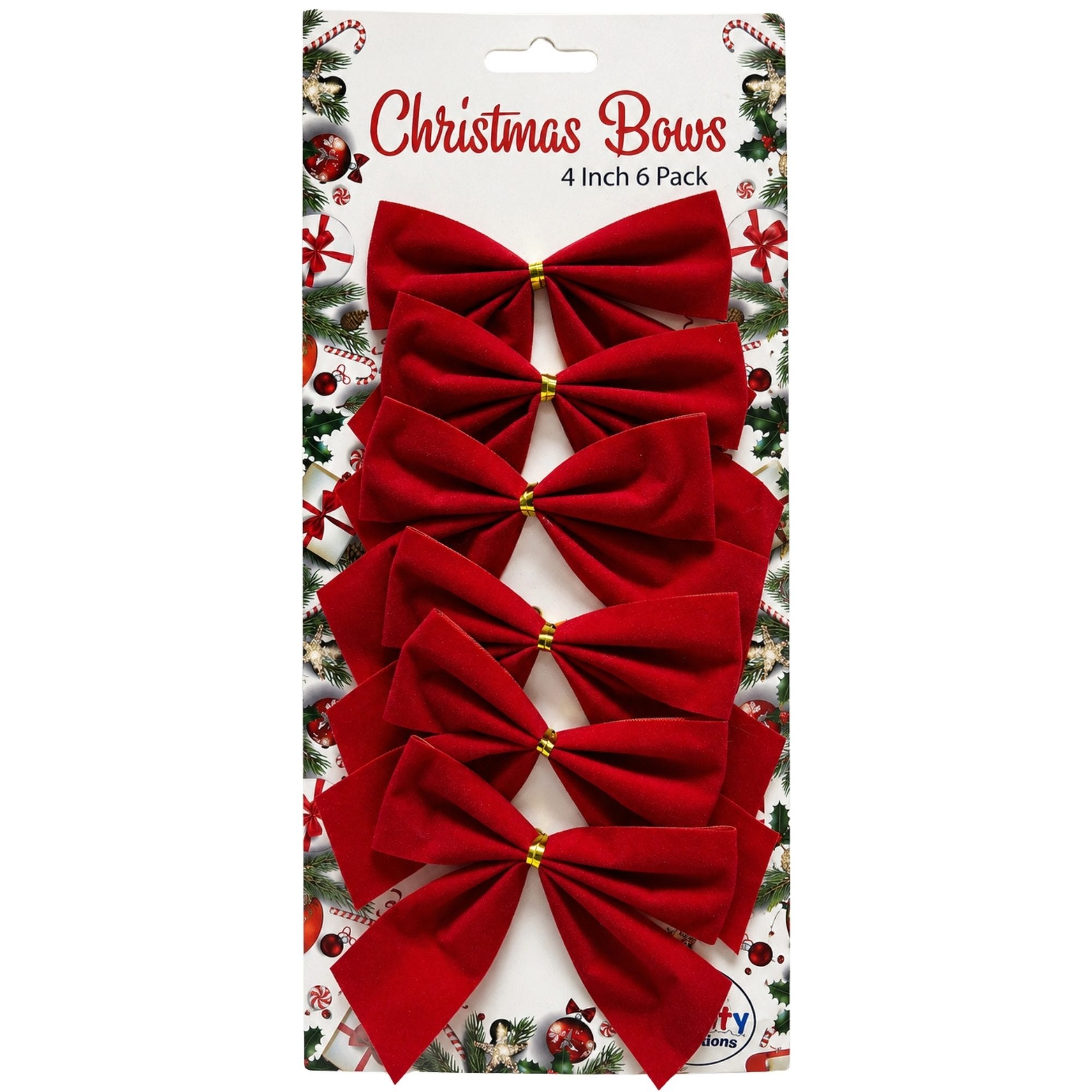 Bulk 37-Pack: Party Solutions Red 4" Christmas Bows 6 Pack