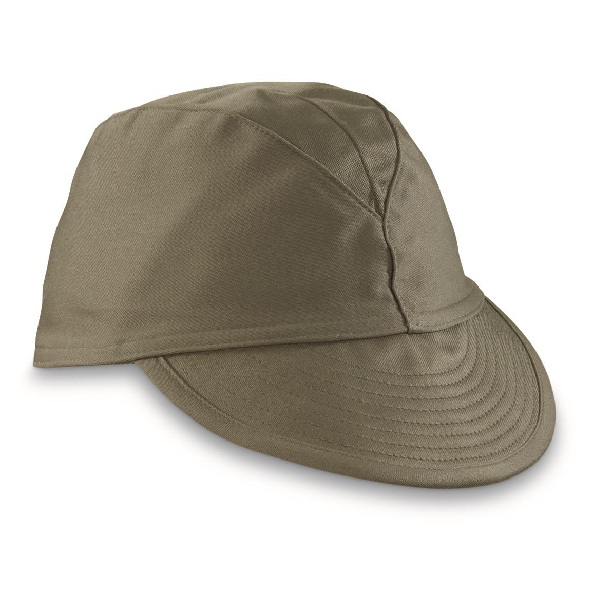 French Military Surplus F1 Field Caps, 2 Pack, New — Medium / Olive Drab