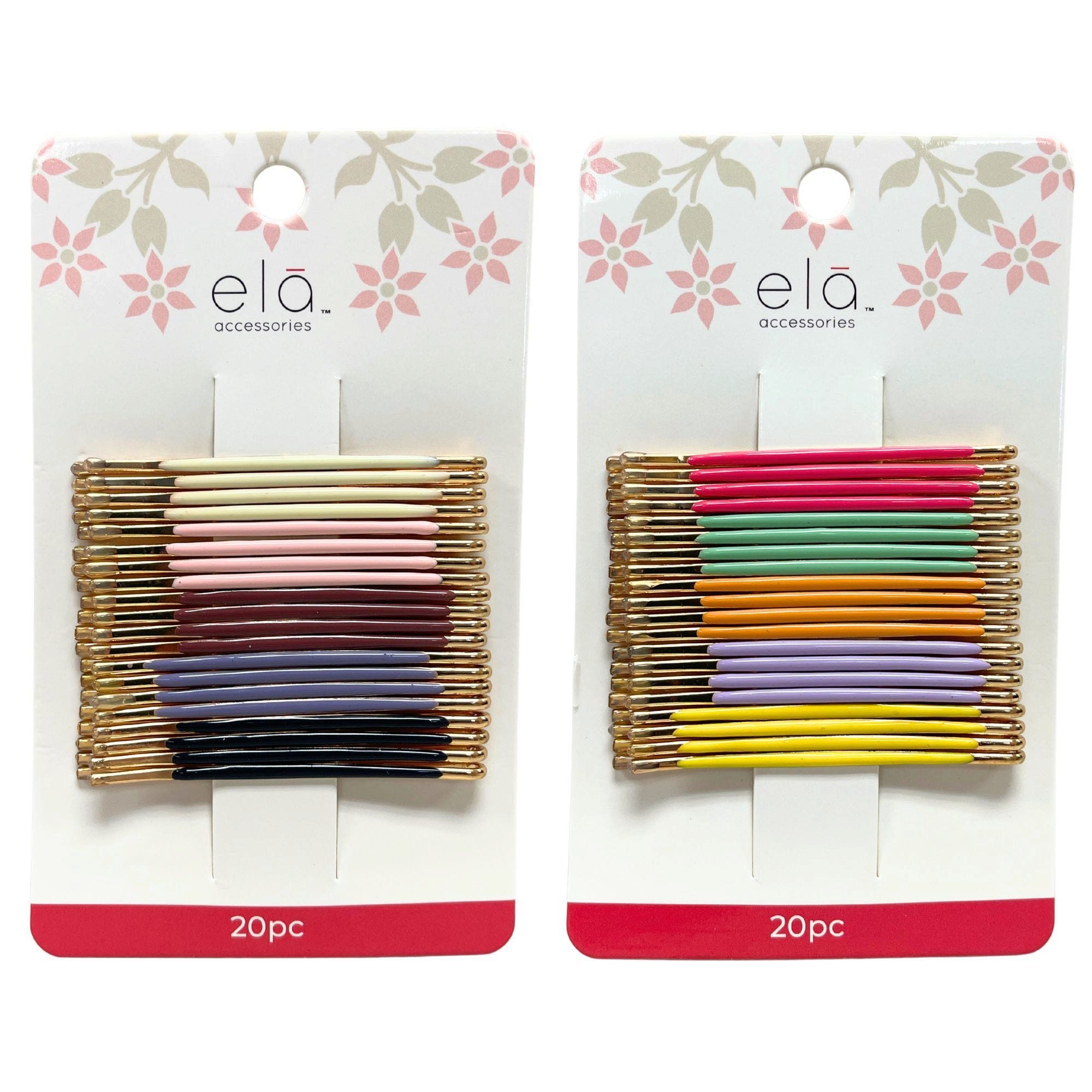 Bulk 42-Pack: Ela 20 Pack Enamel Bobby Pins in Assorted colors