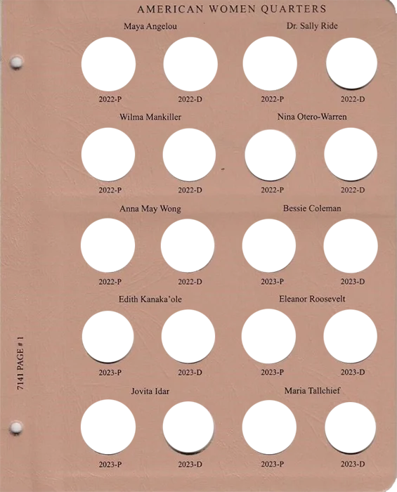 American Women Quarters Replacement Page 2022 P - 2023 D