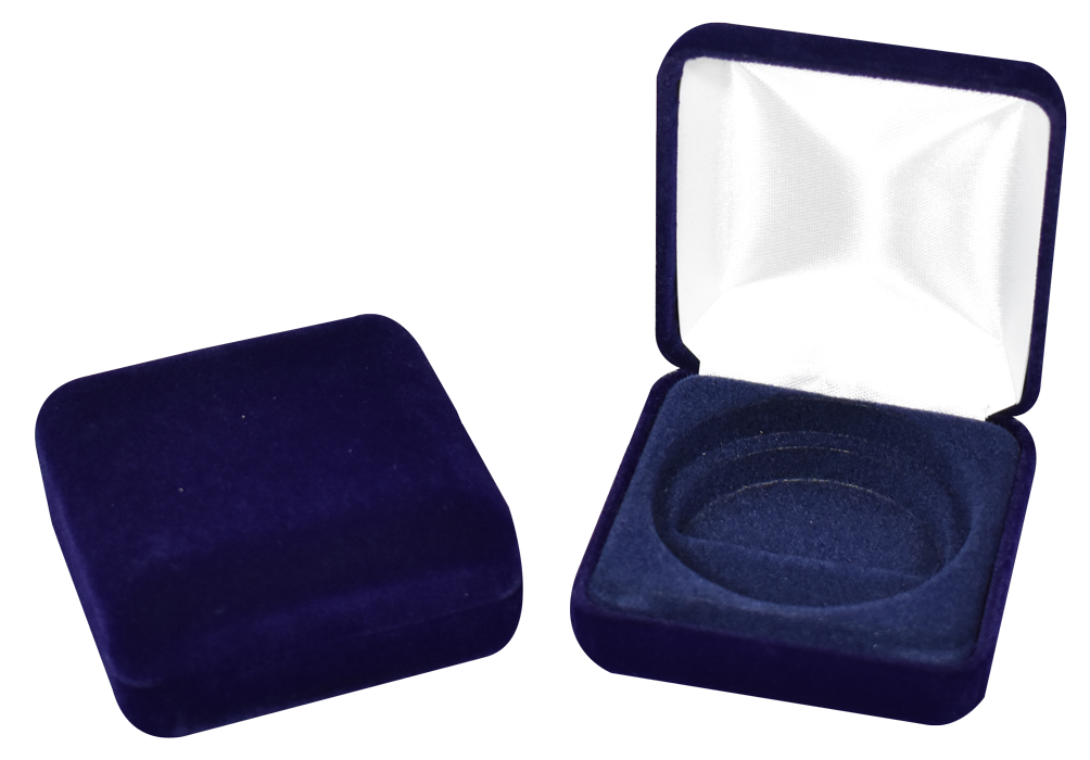 Blue Velvet Coin Capsule Box - Holds an Model X Air-Tite Capsules