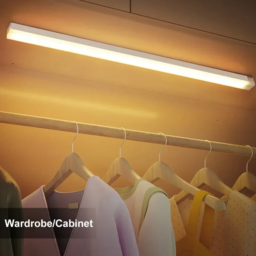 Rechargeable motion-sensor wardrobe light bar, 50 cm — representative supplier photograph