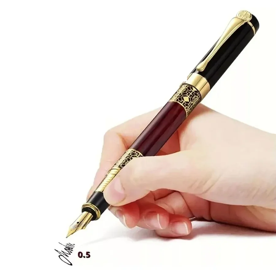 Retro metal fountain pen with fine nib, with or without ink cartridges — representative supplier photograph