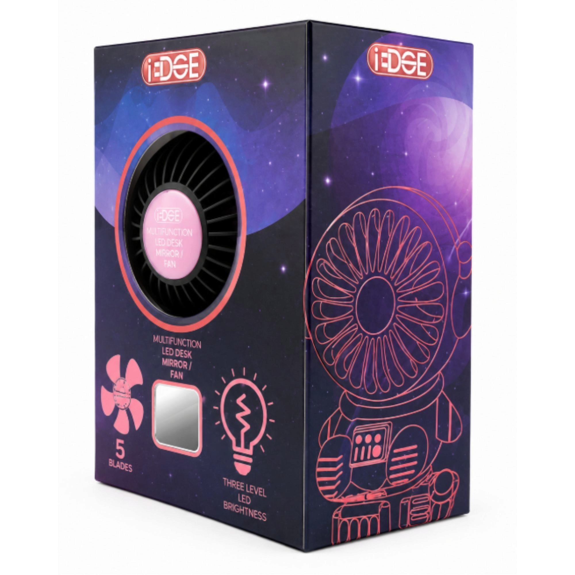 Black and Pink USB Rechargeable Astronaut Desktop Fan (pack of 8)