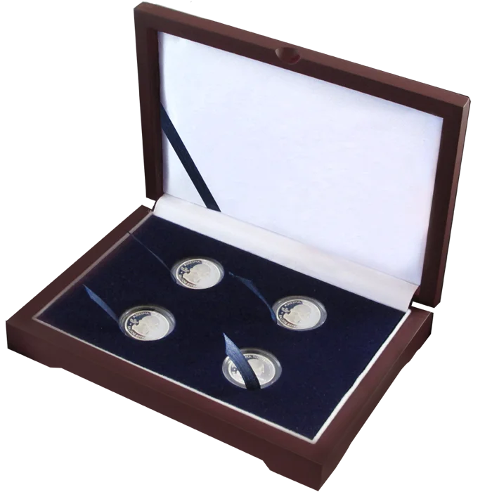 Guardhouse Wood Display Box - GH-W1300 - (4S) Holds 4 Small Guardhouse coin capsules