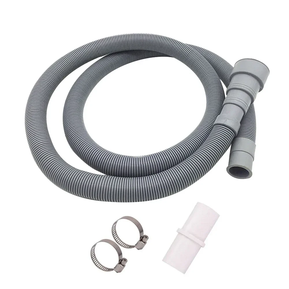 Washing machine drain hose extension with clamps, 70 or 150 cm — representative supplier photograph