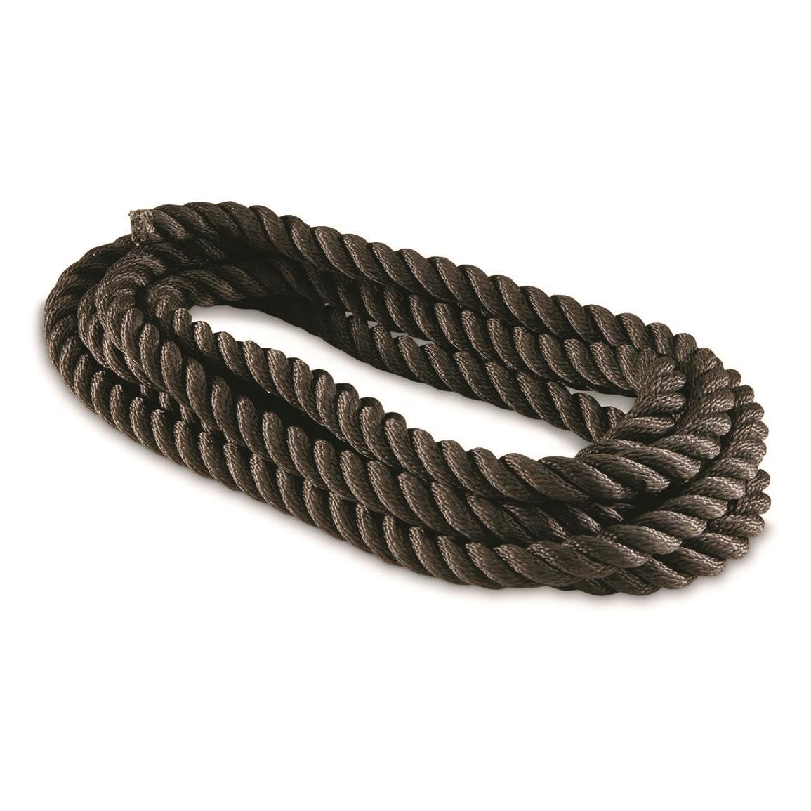 Swiss Military Surplus Nylon Utility Rope, New — Black