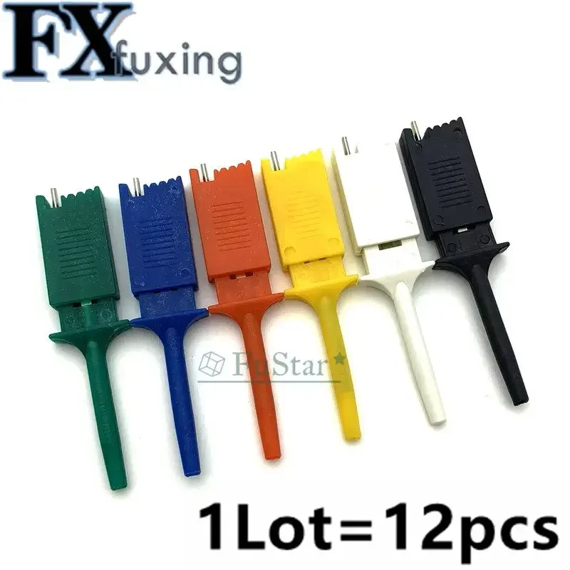 Mini test hook clips for electronics, set of 12