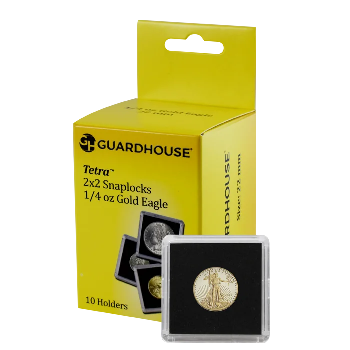 1/4 Oz American Gold Eagle 2x2 Tetra Snaplock Coin Holder - 10 per pack