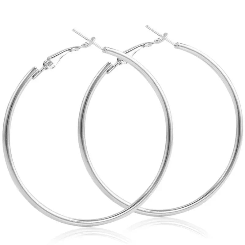 Large thin hoop earrings, 4 to 8 cm, one pair — representative supplier photograph
