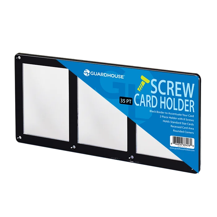 3 Card Screw Card Holder 35pt - Black Border