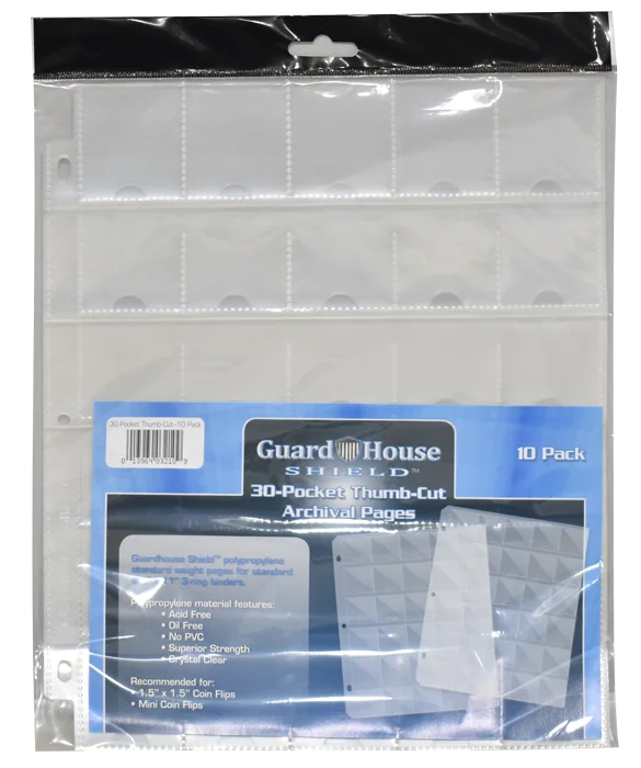 Guardhouse Shield Thumb Cut 30 Pocket (10 pack) Polypropylene Pages