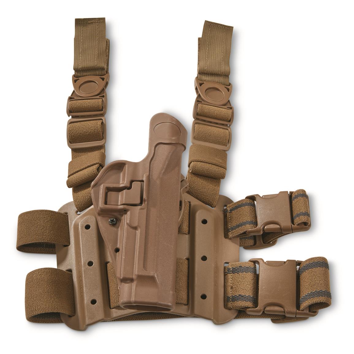 U.S. Military Surplus Blackhawk Serpa Level 2 Drop Leg Tactical Holster, Beretta 92/96, New — Beretta 92/96 / RIGHT HAND