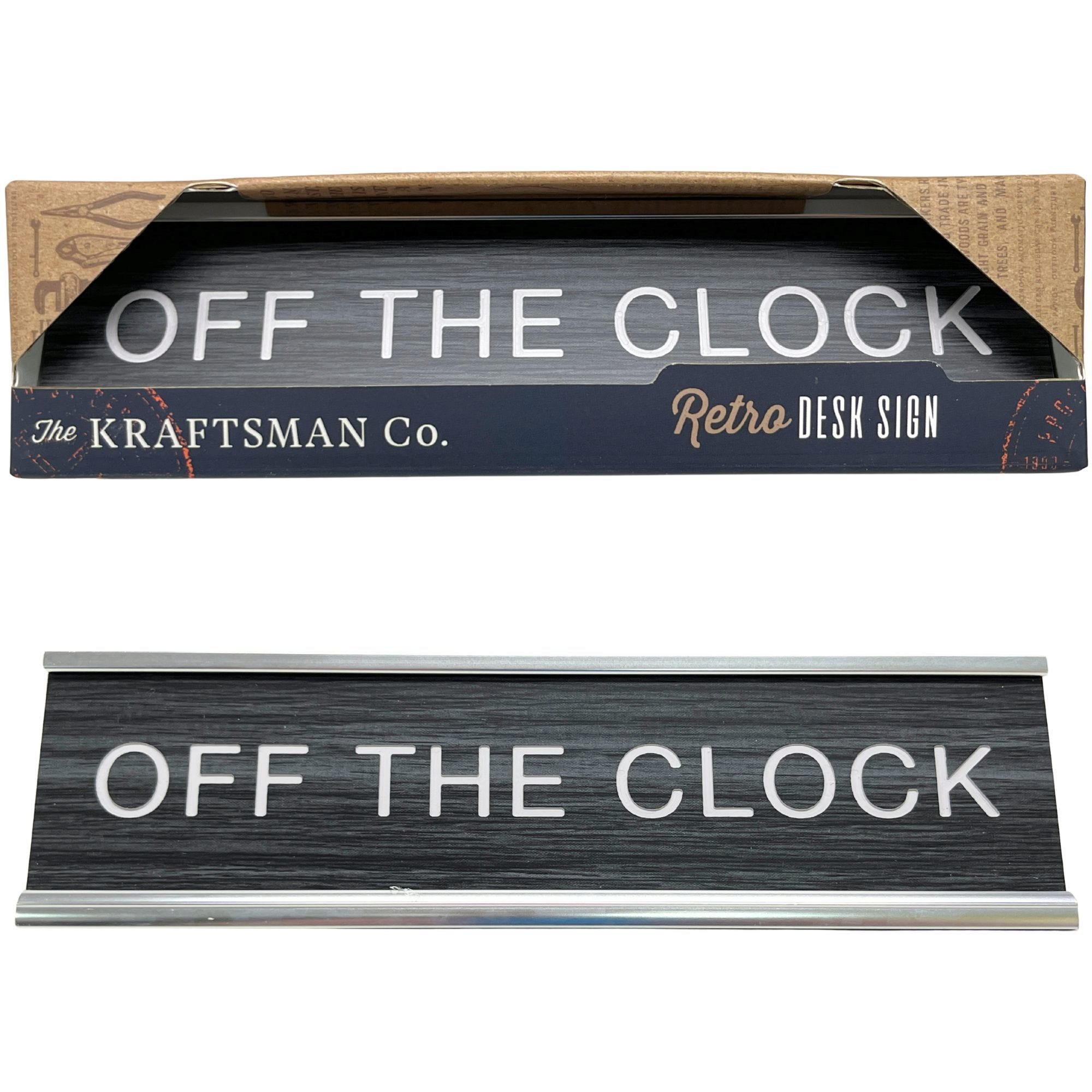 Bulk 18-Pack: The Kraftsman Co. Rectangular Retro Style Desk Sign w/ Off The Clock Design