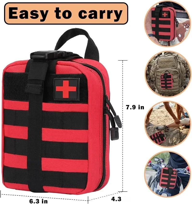 MOLLE rip-away first aid pouch, empty, 20 x 16 x 11 cm — representative supplier photograph