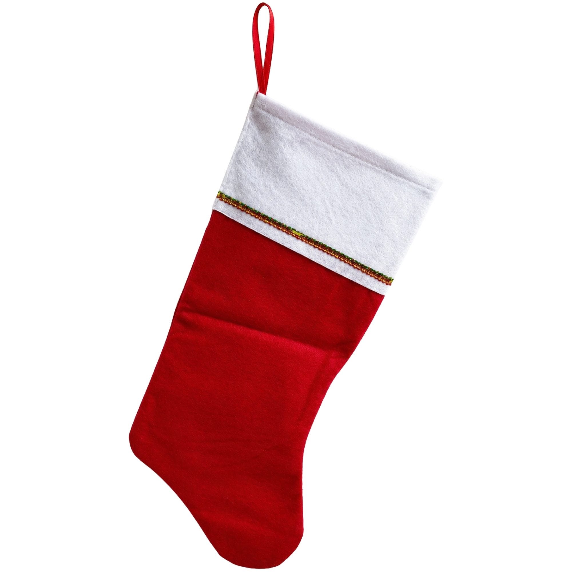 Bulk 36-Pack: 16" Classic Red Felt Christmas Stocking with White Cuff