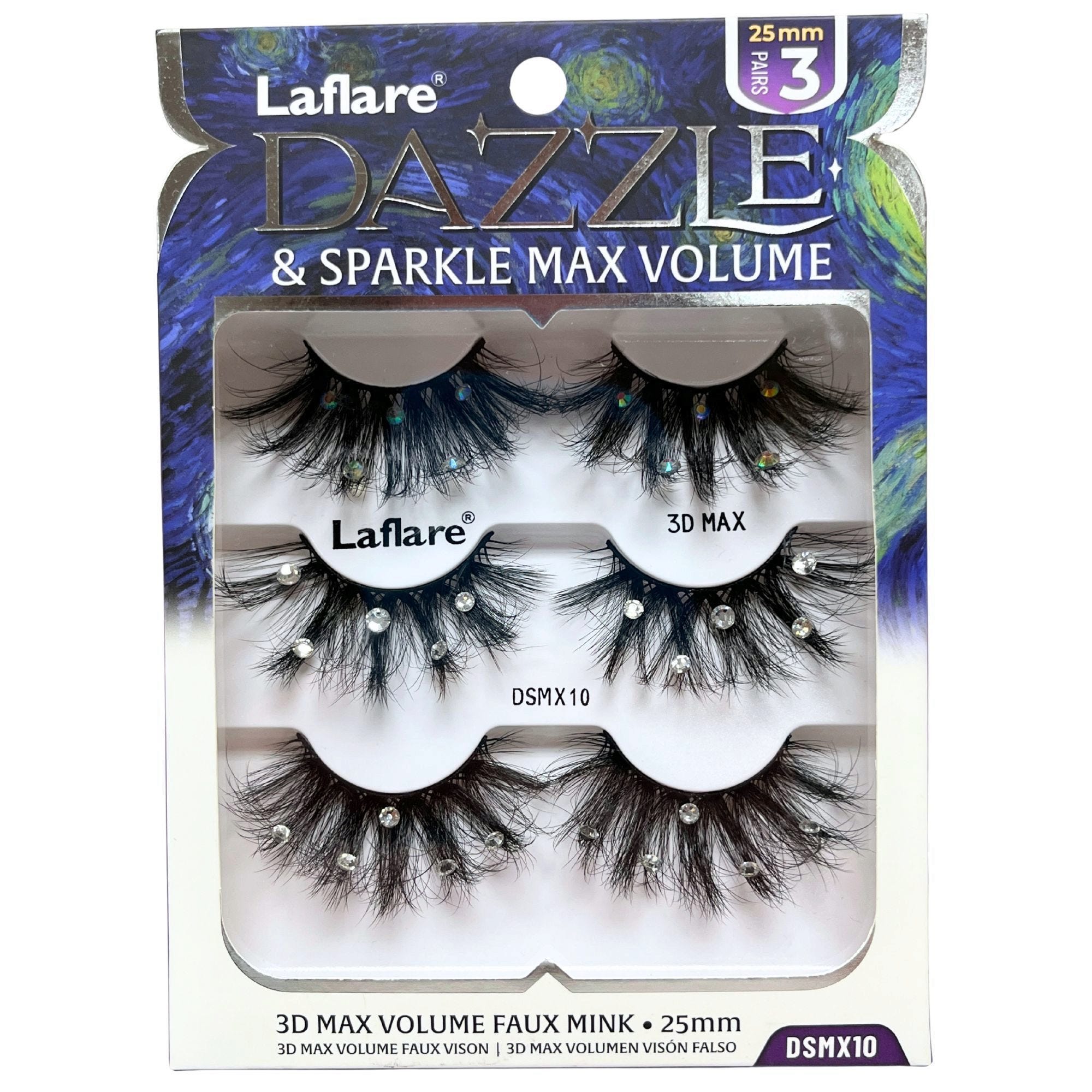 Bulk 40-Pack: LaFlare Dazzle & Sparkle 3D Wispy Gem Enhanced 3 Pack Lashes