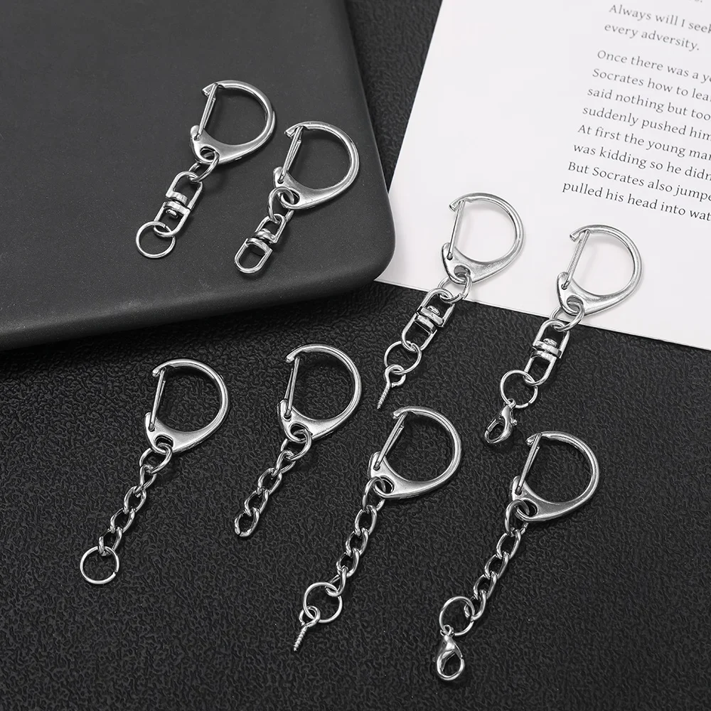 Lobster clasp key rings for crafts, set of 10 — representative supplier photograph