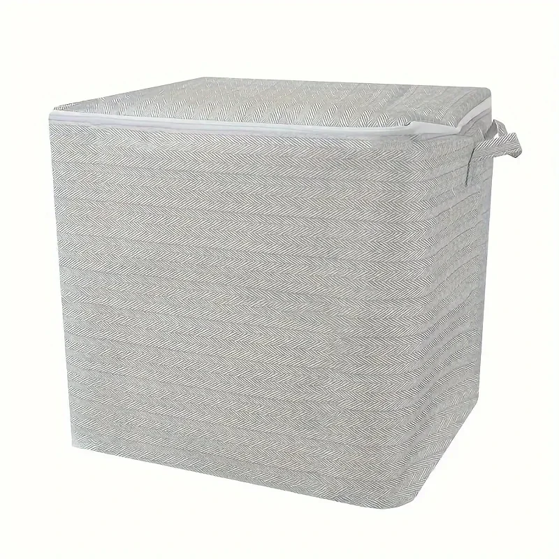 Large fabric storage box with zip lid and handles, 48 x 48 x 44 cm — representative supplier photograph