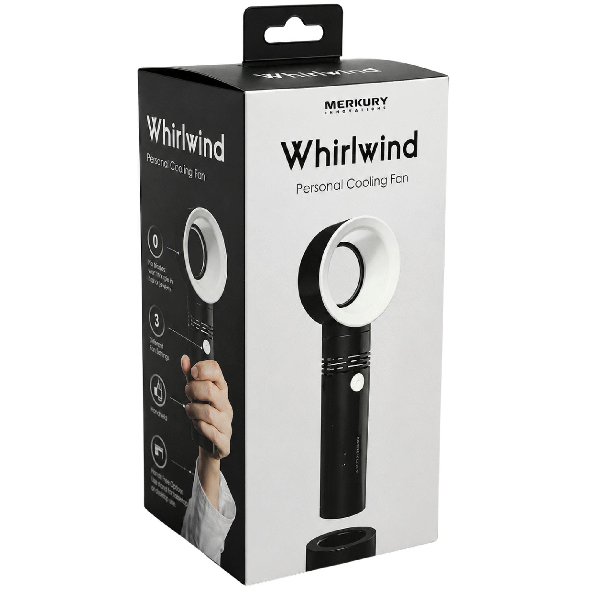 Merkury Whirlwind Handheld Bladeless Fan in Black (pack of 6)