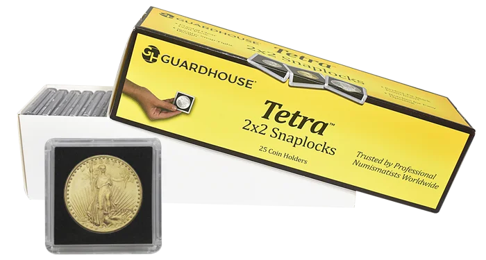 $20 Gold 2x2 Tetra Snaplock Coin Holder- 25 per pack
