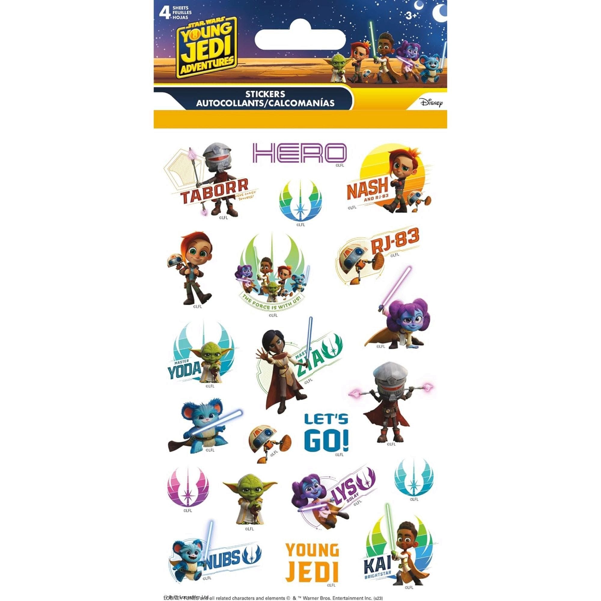 Bulk 78-Pack: Star Wars Young Jedi Adventures 4 Sheet Sticker Set