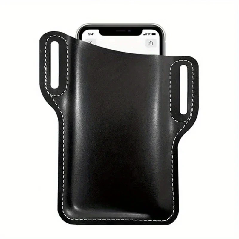 Belt-loop phone pouch, leather-look, 17 x 11.5 cm — representative supplier photograph