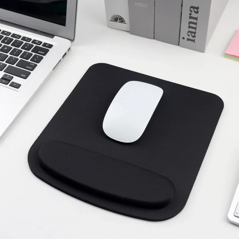 Mouse pad with raised wrist rest, solid colour — representative supplier photograph