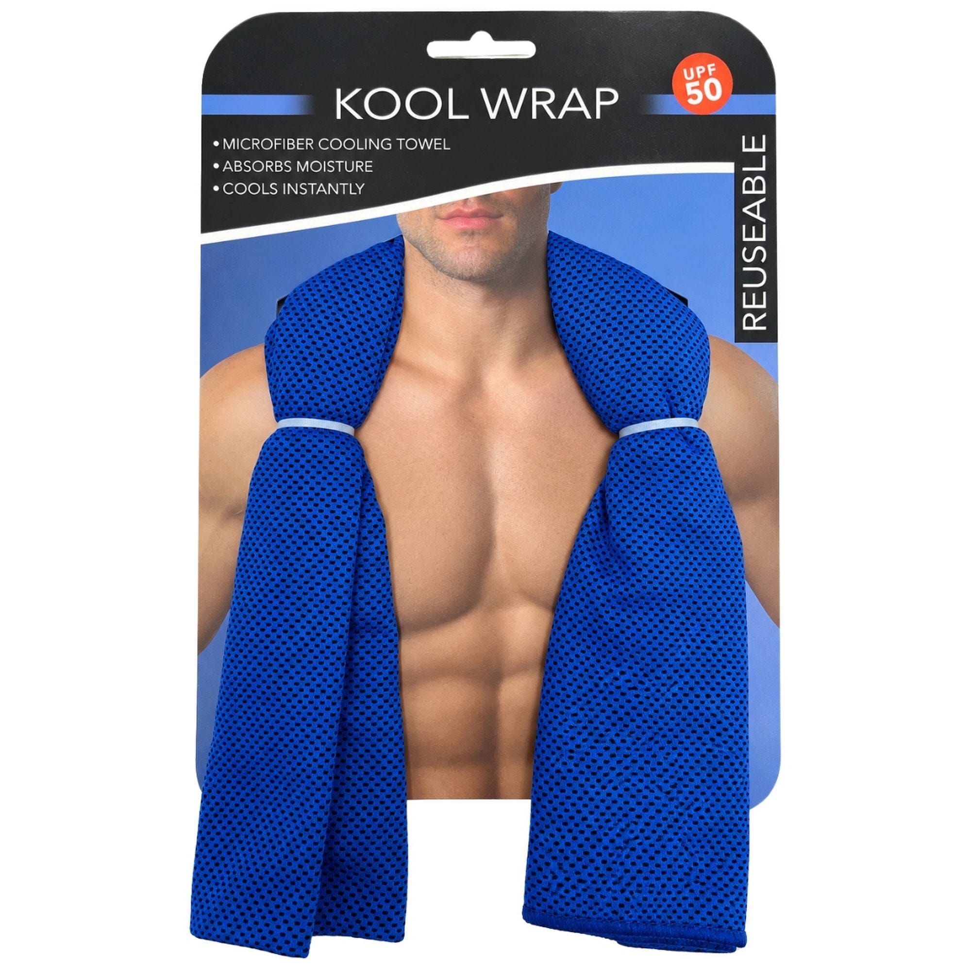 Kool Wrap Microfiber Cooling Towl in Blue (pack of 18)